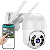 Camara de Seguridad Exterior - Vigilancia Inalambrica | Impermeable IP66 - Giratoria 270ºV/90ºH Visualizacion en Tiempo Real | Uso Doméstico o Profesional - WiFi Full HD 1080p 4xZOOM 128GB