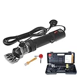 Sinbide 690W Maquina de Esquilar Eléctrica para Cuidado de la Oveja. Tijeras para Esquiladora de Lana. Ovino, Alpaca, 6 Velocidades, Ajustables (A-Negro)