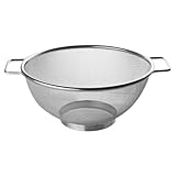 Fackelmann Colador y Escurridor de Cocina, Acero inoxidable, Tamizador con Borde Redondo para colar y escurrir líquidos, 20 centímetros, Color inox, 20x9 cm, 1 ud