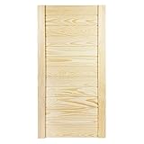 DecoMeister Puerta de Lamas con Tablones de Estructura Cerrada de Madera Maciza de Pino Sin Tratar Para Armarios Estanterías Frente de Mueble de Dimensiones 394x766 mm Producto Individual