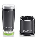 FoodSaver VS1192X - Envasadora al vacío de alimentos inalámbrica y portátil con base de carga, 1 recipiente para contenidos frescos y 5 bolsas con cremallera para contenidos frescos