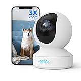 Reolink 5MP Camara Vigilancia WiFi Interior con PTZ, Seguimiento Automático, Detección de Personas/Mascotas, 2,4/5GHz WiFi, Camara Vigilancia Bebe, Audio Bidireccional, Visión Nocturna, E1 Zoom