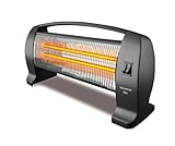Taurus PR2 - Radiador de cuarzo, estufa, tubos de cristal de cuarzo, dos intensidades de calor, antivuelco, protector térmico de seguridad, 600/1200W