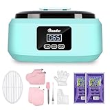 Boadw Baño de parafina para manos y pies, 3400 ml Calentador de parafina para piel seca y áspera, maquina parafina con 900 g de cera de parafina y accesorios, Gran regalo de spa - verde