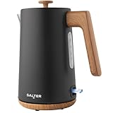 Salter Toronto Hervidor de 1.7L - Ebullición rápida de 3KW, base de 360°, filtro antical, inalámbrico, sensor contra ebullición seca y apagado automático, indicador de nivel de agua, controlador Otter