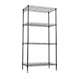 Estantería metal para baño- cocina- garaje- ducha. 4 Niveles o Estantes de almacenaje Ajustables en altura. 150x30x55 cm. Metálica- Con Ganchos- Fácil montaje. Carga total 275kg. Robusta y fuerte
