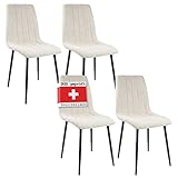 Albatros Silla de Comedor Garda, Set de 4 sillas, Beige, certificadas por la SGS