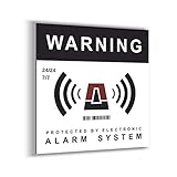 Panel rígido – Warning – Protected by electronic – Alarm system – Cuadrado de 15 cm – Ultra resistente – Aluminio (sin PVC) – Informe de sistema de vigilancia/cámara – Para pared, poste, barrera,...