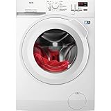 AEG L6FBK947 Lavadora de Libre Instalación, Carga Frontal, 9 Kg / 1400 rpm, Motor Inverter, Función Vapor, Programa Rápido, Inicio Diferido, Blanco, Clase C