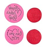 PTaizjjz 2 cortadores de galletas para el día de la madre, feliz día de la madre, diseño 3D con texto en inglés 'I Love You Mom' para hornear y decorar