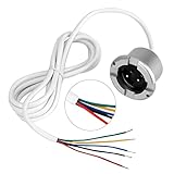 Hidyliu Detector de fugas de agua con sensor fotoeléctrico de alarma de inundación, cable aislado, montaje en pared, 12 V DC