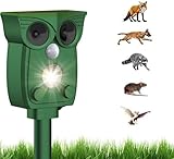 Repelente para Gatos, Ahuyentador para Gatos Ultrasonido Repelente para Palomas, Pájaros, Perros, Ratones, Zorros, IP44 Impermeable