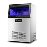 Furvveerr Máquina de Hielo Comerciales 60KG/24H Máquina para Hacer Hielo Industrial Panel de Control LCD Inteligente,para Cafeterías,Bares,Hoteles