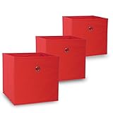Vladon Conjunto Oslo de 3 Cajas Plegables en Rojo