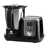 MAGEFESA ® Magchef Black Robot de cocina multifunción, capacidad de 3.3 L, potencia 1200 W, sistema de bloqueo y seguridad, incluye recetario, espatula, batidor, protector de cuchillas y vaso medidor