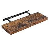 VASAGLE Estante de Pared, Estante Flotante, 20 x 60 x 3,8 cm, Balda de Pared para Marcos de Fotos, Decoración, para Salón, Estudio, Cocina, Marrón Rústico LWS26BX