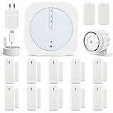 UMEIMA Alarmas para casa, Wi-Fi Sistema de Alarma, Kit Alarma con 16 Piezas: Hub, Sensores de Ventana, Control Remoto, Mando a Distancia para Garaje, Oficina (Wi-Fi 5GHz, 2,4GHz)