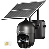 2K 4G/3G LTE Cámara Vigilancia Exterior Solar Inalámbrica, Ctronics IP Cámara Tarjeta SIM con Batería 10400mAh, 30M Visión Nocturna Colorida PIR Detección Humana Audio Bidireccional, Tarjeta SIM Inclu