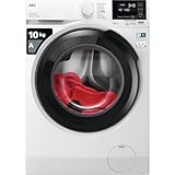 AEG LFR6114O4B Lavadora de Libre Instalación, Carga Frontal, 10 Kg, 1400 rpm, Motor Inverter, Programa antibacteriano, Programas a Vapor, Programa Rápido, LCD, Serie 6000, Blanca, Clase A