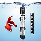 Nobleza - Calentador de Acuario 10-50L, 50W Calefactor de Acuarios Sumergible con Termostato, Calefacción de Pecera, Calentador de Tanque de Cuarzo de Seguridad (18-32°C)
