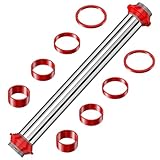 WinGluge 35cm Rodillo Cocina, Rodillos de Amasar Antiadherente, Acero Inoxidable Rodillo, Rolling Pins con Anillos de Grosor Ajustable para Fondant, Pastelería, Pizza, Galletas y Masa