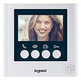 Monitor de vídeo adicional 369115 para videoportero Legrand. Pantalla de 4,3 pulgadas a color, acabado blanco.
