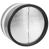 Válvula antirretorno aire para tubo extractor de humo, campanas de cocinas | Acero galvanizado con goma de sellado | Compuerta de aluminio | Tapa antirretorno (125mm)