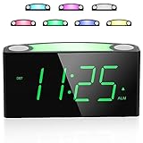 Reloj de Alarma Digital Despertador para Niños, Ancianos, Durmientes Profundos, Niños, Ancianos, Durmientes Profundos , 7 Luces de Noche de Colores, 3 Volúmenes de Alarma, 2 Puertos USB, Snooze