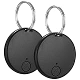 Buscador de Objetos Bluetooth 2 Pack Negro, Smart Air Tracker Tag,Localizador para Llaves,Carteras,Equipaje, Batería Reemplazable