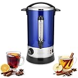 Navaris Hervidor de agua eléctrico de 10 L con grifo - Dispensador de bebidas calientes con termostato - Olla eléctrica para té café vino - Azul