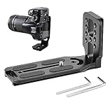 MiSevteen 1 Pack Universal 1/4' Tornillo L Forma Placa de Liberaciónrápida Aleación de Aluminio Negro Forma de L Placa de Liberación Rápida Cámara para Cámara Esférica y Estabilizador de Gimbal