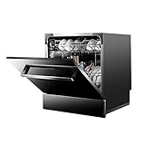 Smart dishwasher STBD-Mini Lavavajillas PortáTil De sobre Encimera, Lavavajillas Incorporado MultifuncióN, PequeñA Cocina Familiar con 8 Cubiertos, Mudo, Negro / 1380w