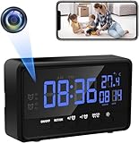 LXMIMI WiFi Cámara Oculta HD 1080P Mini Cámara WiFi, 2.4 / 5G WiFi Cámara Espía, Despertador WiFi Cámara con Pantalla Multifunción, Soporta Visión Nocturna, Detección de Movimiento y 2 Despertador