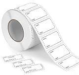 ilauke 1 Rollo Etiquetas Adhesivas de 1000 Etiquetas para Hogar,50x25mm Etiquetas Congelador,Etiquetas Multifuncionales,Etiquetas Autoadhesivas Negro,Etiquetas Térmicas para Oficina,Cocina,Tiendas
