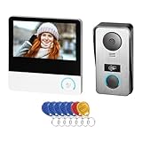 Miratic Videoportero Unifamiliar con Pantalla Táctil de 7'' Pulgadas Modeno y Práctico Portero Automatico con Cámara Full HD RFID Interfonos para Casa 4 Hilos