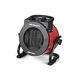 Orbegozo FHR 2050, Calefactor eléctrico, cerámico profesional, 2000 W, 2 potencias de calor, control ajustable de temperatura, protección contra sobrecalentamiento, posición ventilador, color rojo