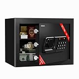 KABISAFE 20L Caja Fuerte Con Cerradura Electrónica de Combinación, Estante Extraíble y Luz Sensor - Para el Hogar y Pared, Protege Dinero y Documentos