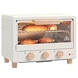 HOMCOM Horno Eléctrico de Sobremesa Horno Sobremesa de 16L 1400W Horno Eléctrico con Puerta de Vidrio Temporizador y Temperatura Ajustables hasta 230℃ Crema