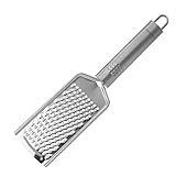 Fackelmann Rallador de Cocina, Acero Inoxidable, Apto para Lavavajillas, Mango Ovalado, Rallador de Queso, Rallador de Limón, Rallador de Verdura, 24x5 cm, 1 ud.