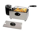 Freidora Eléctrica 1,75L de Acero Inoxidable 1500W Rendimiento Potente Gran Capacidad y Control Preciso de Temperatura Doble Seguridad Térmica Indicador LED Cuerpo Duradero 20x32x20cm