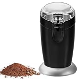 Molinillo de café eléctrico Clatronic® | cuchilla batidora de acero inoxidable | 40 gramos de capacidad | motor de 120 vatios | recipiente de acero inoxidable para granos | KSW 3306 negro