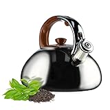 KADAX Hervidor de silbato de acero inoxidable, hervidor de agua de 2,5 L, hervidor de agua con mango antideslizante, jarra de agua, hervidor para cocinas eléctricas, de gas y cerámica (plata)