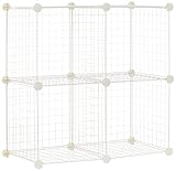 Amazon Basics Estantes de almacenamiento, Cuatro cubos, de alambre Blanco, 36.98 x 76.96 x 76.96 cm