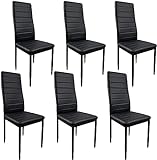 hanking planet Pack de 6 sillas de diseño Moderno y con Estilo. Tapizadas en Cuero Sintetico de altisima Calidad. Ideales para Cualquier habitación, Salon, Comedor, recibidor, Oficina