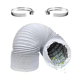 RYAN Tubo Flexible Campana Extractora di Aluminio PVC Tubo Aire Acondicionado Portatil Con 2 Abrazaderas y 1 Cinta Tubo Secadora para Extractor de Aire ClimatizacióN (Ø100mm / 3m)