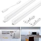 Aigostar Luz Bajo Mueble Cocina con Interruptor 12W Luz LED Armario, 230V Luz Blanca Fria 6500K, Luces para Vestidor Tira LED Armario, L880*W23*H34mm, 2 pcs