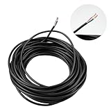 inodiref Cable Eléctrico Negro de 10M 28AWG 4 Hilos de Cobre para Iluminación y Alarmas