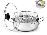 ROYAL NORFOLK - Freidora de acero inoxidable, con tapa, 24 cm