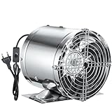Hose Vary Ventilador extractor de 150 mm, 480 m³/h, de metal, con interruptor de presión, válvula antirretorno para baño, garaje, invernadero, color plateado