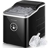 Máquina de cubitos de hielo de 14 kg 24 horas, 9 cubitos de hielo en 6 minutos, con indicador LED y depósito de agua de 2 litros, helado con pala y cesta, máquina de hielo NORTHCLAN